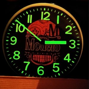 Medelo Bar Beer Glow In The Dark Wall Clock New!